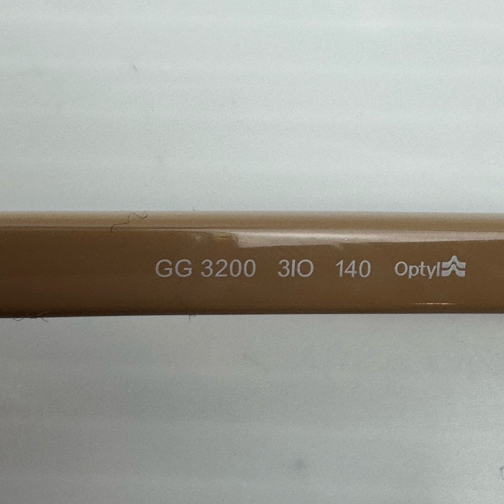 GUCCI EYEGLASSES GG 3200 310 140 TRANSPARENT GREEN & NUDE BEIGE Semi Cat Eye - Picture 7 of 16